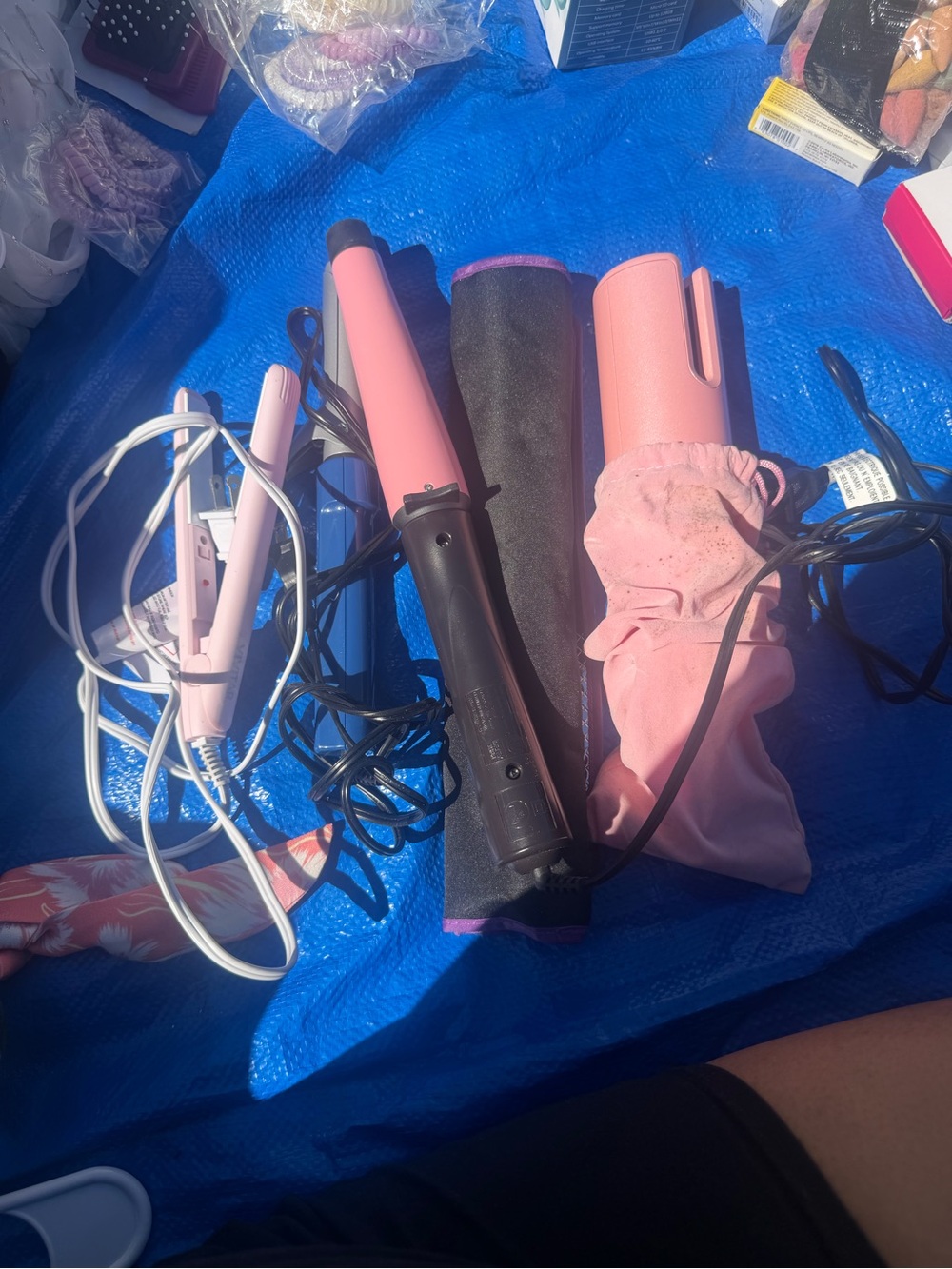 Pink Professional Hair Styling Set — Curling Wand & Mini Flat Iron